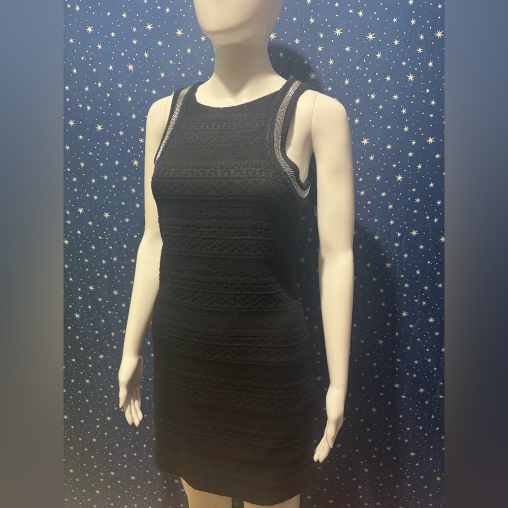 The Kooples Black Ribbed Sheath Mini Dress